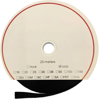 Afbeelding van FASTECH® T0202599990325 Klittenband Om vast te plakken Hotmelt Lusdeel (l x b) 25000 mm 25 Zwart m