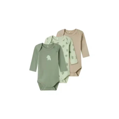 Afbeelding van Name it Nbmbody Elephant 3 PACK Body voor kinderen, Maat: 56, Sea foam