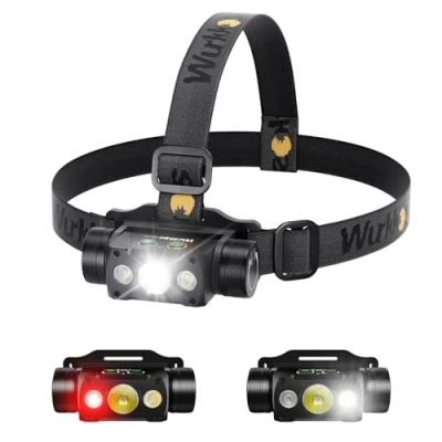 Afbeelding van Wurkkos HD50 led hoofdlamp met 4000 lumen, type C 9 helderheidsmodi, superheldere IPX8 waterdichte zaklamp, gebruikt voor nachthardlopen, joggen,