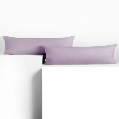 Image de DecoKing 2 taies d&#039;oreiller 20 x 145 cm jersey coton fermeture éclair violet ambre