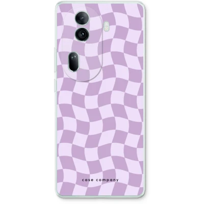 Afbeelding van Case Company® hoesje geschikt voor Oppo Reno 11 Pro Grid Paars Soft Cover Telefoonhoesje Bescherming aan alle Kanten en Schermrand
