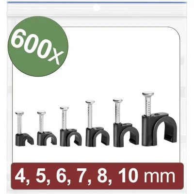 Afbeelding van Quadrios 24CA437 Spijkerclip Bundel Ø (bereik) 2 tot 10 mm Zwart 600 stuk(s)