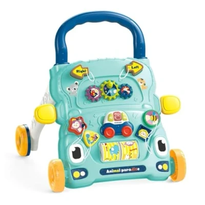 Afbeelding van Chipolino Funny Amimals Loopwagen Met Speelauto &amp; Muziek blauw