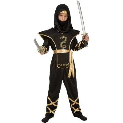 Afbeelding van Kostuums voor Kinderen My Other Me Zwart Ninja (4 Onderdelen) Maat 10 12 Jaar