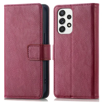 Afbeelding van iMoshion Hoesje Geschikt voor Samsung Galaxy A33 Met Pasjeshouder Luxe Bookcase donkerrood