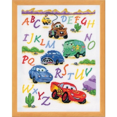 Afbeelding van Vervaco Borduurpakket ABC met Cars