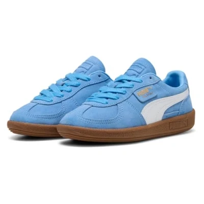 Afbeelding van Puma Palermo JR Unisex Sneakers laag voor kinderen, Maat: 39, Team light blue/white Veloursleer