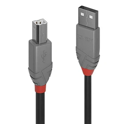 Afbeelding van Lindy 36688 USB kabel 2 m 2.0 A B Zwart, Grijs