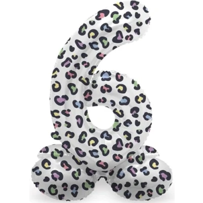 Afbeelding van Folat Staande folieballon Cijfer 6 Bright Panther 72 cm