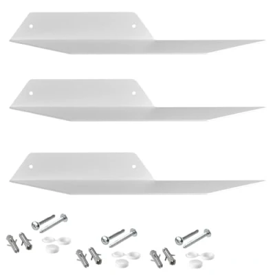 Afbeelding van SOTECH Set van 3 hangplanken HOVER II design 350 x 130 40 mm wit, wandmontage, rek met bevestigingsset, modern wandrek