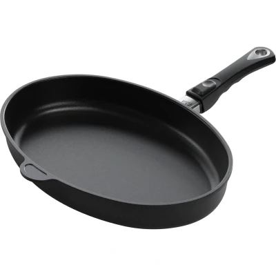 Afbeelding van AMT Gastroguss Ovale vispan gietaluminium Lotan® anti aanbaklaag 41 x 27 cm inductie en...