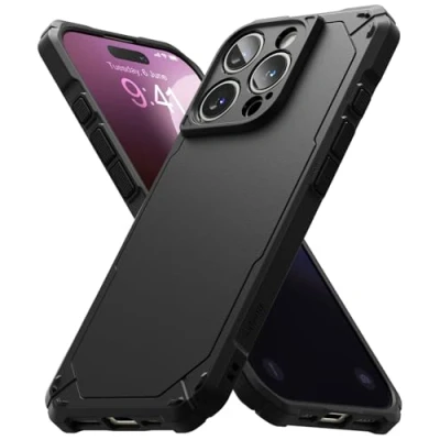 Afbeelding van Ringke Rugged Gear Geavanceerde beschermhoes compatibel met iPhone 16 Pro Max, robuust en schokbestendig, stevige grip, antislip, krasbestendig, zwart