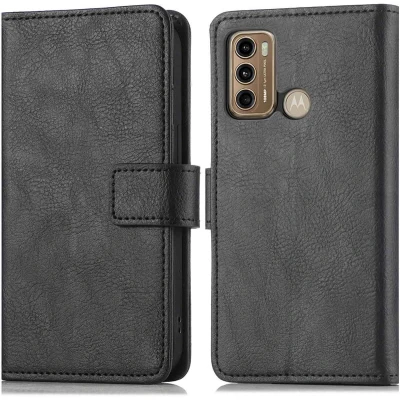 Afbeelding van iMoshion Hoesje Geschikt voor Motorola Moto G60 Met Pasjeshouder Luxe Bookcase Zwart