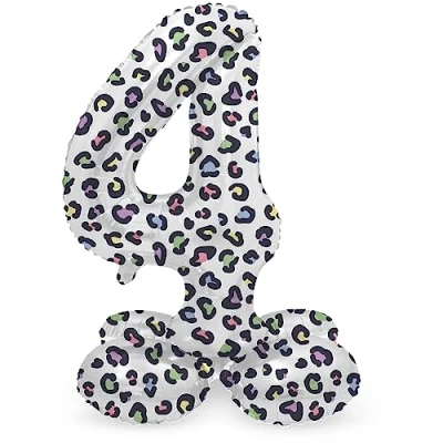 Afbeelding van Folat Staande folieballon Cijfer 4 Bright Panther 72 cm