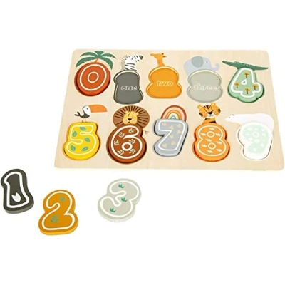 Image de Small Foot formes puzzle figures Safari 22 x 29 cm bois 10 pièces
