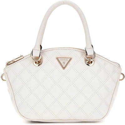 Afbeelding van Guess Giully MINI Satchel Handtas, Dames, Maat: One Size, Off white