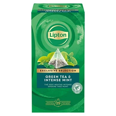 Afbeelding van Lipton Exclusive Selection Groene thee &amp; Intense munt 25 theezakjes Doos 6 stuks