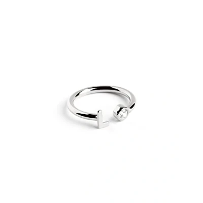 Afbeelding van Singularu Personalizado Letter Ring, Dames, Maat: One Size, Letra l plata