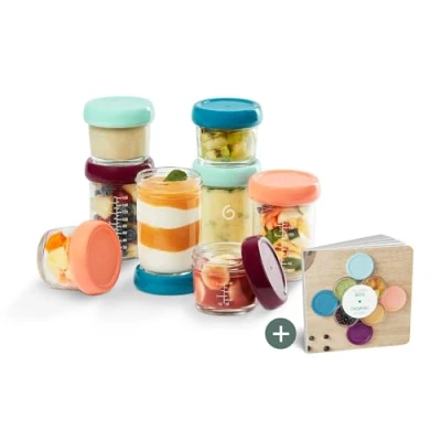 Image de Babymoov Babybols Lot de Pots Conservation Verre 4x100ml &amp; 4x220 ml Couvercles Hermétiques