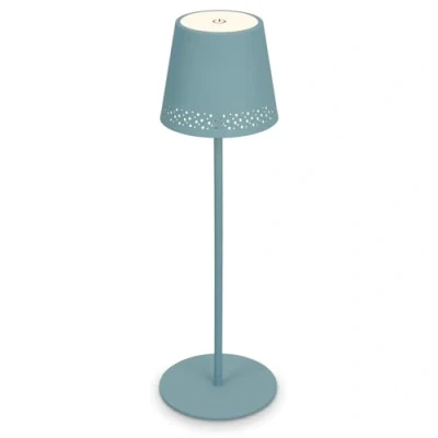 Afbeelding van Briloner Leuchten KIKI Oplaadbare LED tafellamp 2,6W 3 traps dimmer Touch USB C 2600 mAh batterij duifblauw