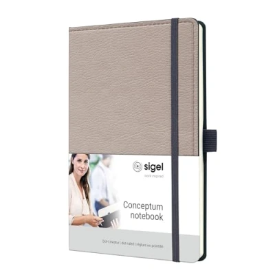 Afbeelding van Sigel notitieboek Conceptum A5 194 pagina&#039;s 80 grams dots beige SI CO693