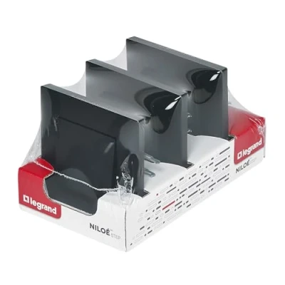 Afbeelding van Legrand 398304 set van 3 10AX monoblock schakelaars of voor inbouwinstallatie Niloé Step serie antraciet