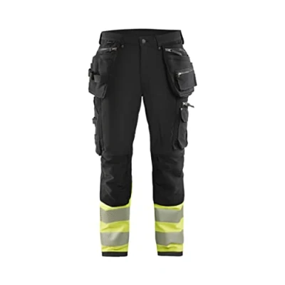 Afbeelding van Blaklader High Vis 4 weg stretch werkbroek 1993 1642 Zwart/High Geel D112