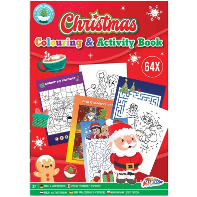 Afbeelding van Kerstmis kleur en activiteitenboek A4, 64 pagina’s, kerst , kinderen, knutselen
