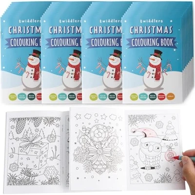 Afbeelding van THE TWIDDLERS 36 mini kerstkleurboeken, kleine notitieboeken verrassingszakjes, adventskalender, verjaardag kinderen