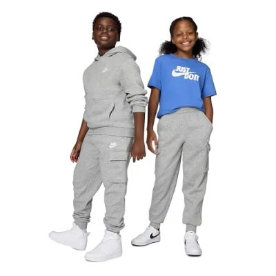 Afbeelding van Nike Sportswear CLUB Cargo Unisex Trainingsbroek voor kinderen, Maat: 128/137, Dark grey heather/base grey/white