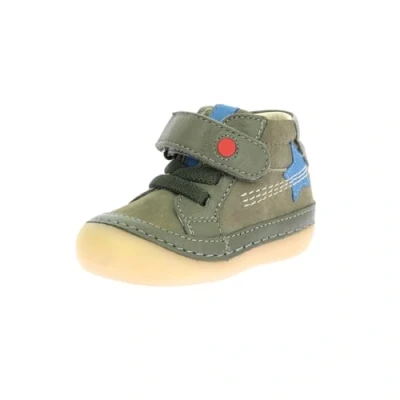 Afbeelding van Kickers Sokistic Babyschoenen voor kinderen, Maat: 20, Kaki Leer