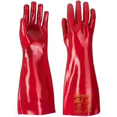 Image de Gant chimique PVC Rouge pour manutention générale Portwest