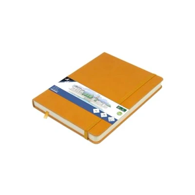 Afbeelding van Kangaro schetsboek A5 okergeel PU hardcover met elastiek en lint K 861221