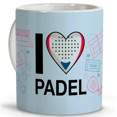 Afbeelding van Padel accessoires. heren. Vrouwen. Originele padelgeschenken. mokken om cadeau te geven. Koffiekopjes. Keramische mok 330 ml.