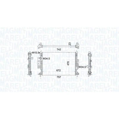 Afbeelding van MAGNETI MARELLI 350213155300 Radiateur 672 470 23 Koelribben mechanisch gelast FORD: Grand C Max