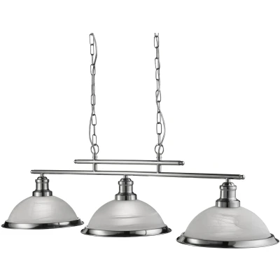 Afbeelding van Hanglamp Bistro, 3 lamps, zilver