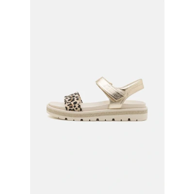 Afbeelding van Marco Tozzi Sandalen met plateauzool, Dames, Maat: 38, Beige Hoogwaardig imitatieleer