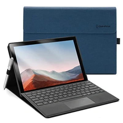 Afbeelding van Omnpak beschermhoes compatibel met Microsoft Surface Pro 7+/ 7/ 6/ 5/ 4, verstelbare hoek, flip magnetisch, penhouder