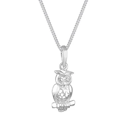 Afbeelding van Elli dames Halsketting uil hanger dier in 925 sterling zilver