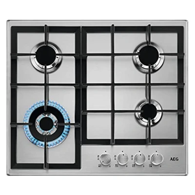 Afbeelding van AEG Gaskookplaat Model HGB64400SM 59.4 cm Inbouw RVS 4 zones