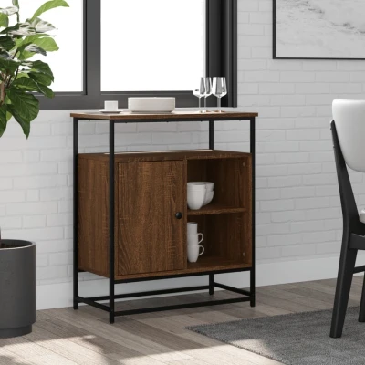 Afbeelding van Dressoir 69x35x80 cm bewerkt hout bruin eikenkleur