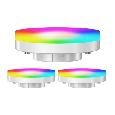 Afbeelding van ledscom.de 3 stuks GX53 LED RGB gloeilamp, warm wit koud (2900 6100 K), 6,6 W, 670 lm, 107, Smart Home, WLAN, Alexa, mat