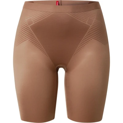 Afbeelding van Spanx Thinstincts 2.0 Mid Thigh Short Kleur Café au Lait (Dark Nude) I Maat XL