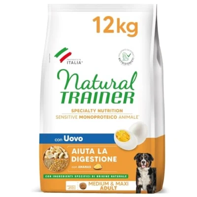 Afbeelding van Dubbelpak: 2x12kg Trainer Natural Sensitive Adult Medium/Maxi met ei hondenvoer droog