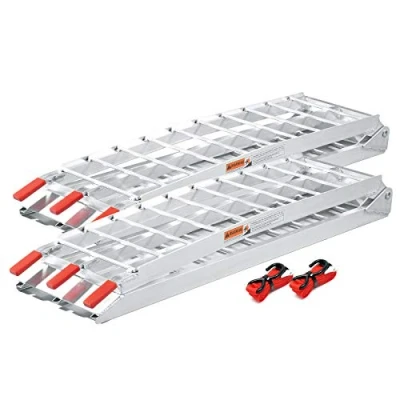 Afbeelding van WilTec 2 x laadhelling voor motorfiets, ATV, opvouwbaar, aluminium, toegangsrail 226 cm, 680 kg