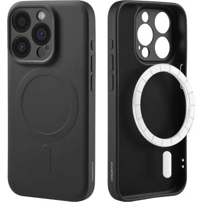 Afbeelding van iMoshion Hoesje Geschikt voor iPhone 15 Pro Siliconen Color Backcover MagSafe Zwart