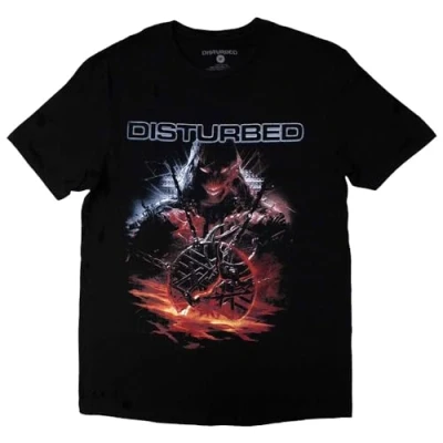 Afbeelding van Disturbed European Tour &#039;23 Medallion Heren T shirt L Zwart