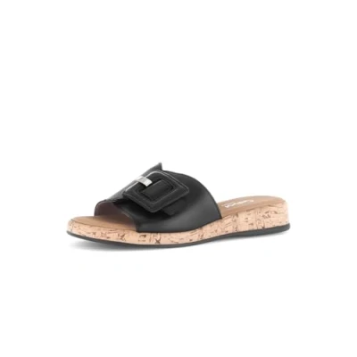 Afbeelding van Gabor Comfort Pantoffels schwarz, Dames, Maat: 38.5, Schwarz Leer