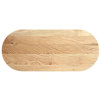 Afbeelding van vidaXL Tafelblad 140x60x2 cm ovaal massief eikenhout