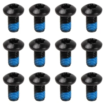 Afbeelding van Wisebom 12 stuks fietsschroeven, schijfrem rotorbouten remschroeven M5 x 10 mm, bouten voor racefiets, mountainbike (zwart)